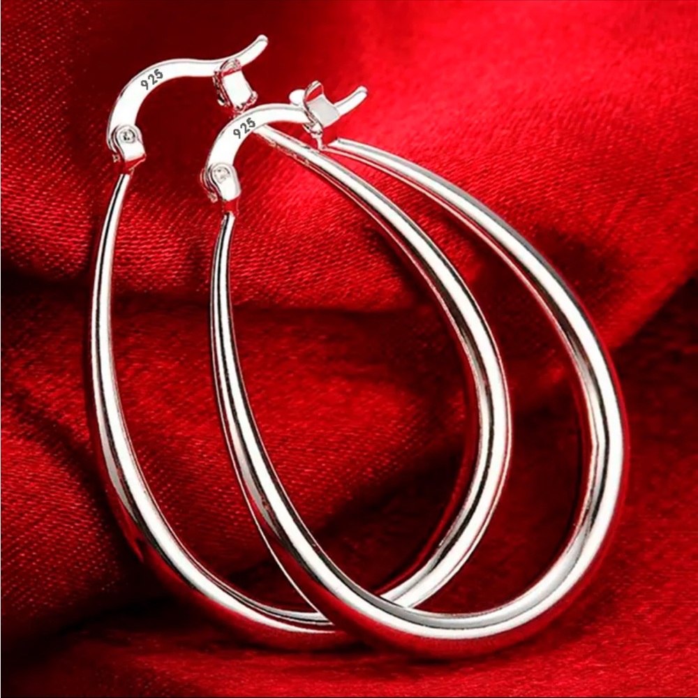 3. NEW 25 Sterling Silver Circle Big Hoop Earrings
